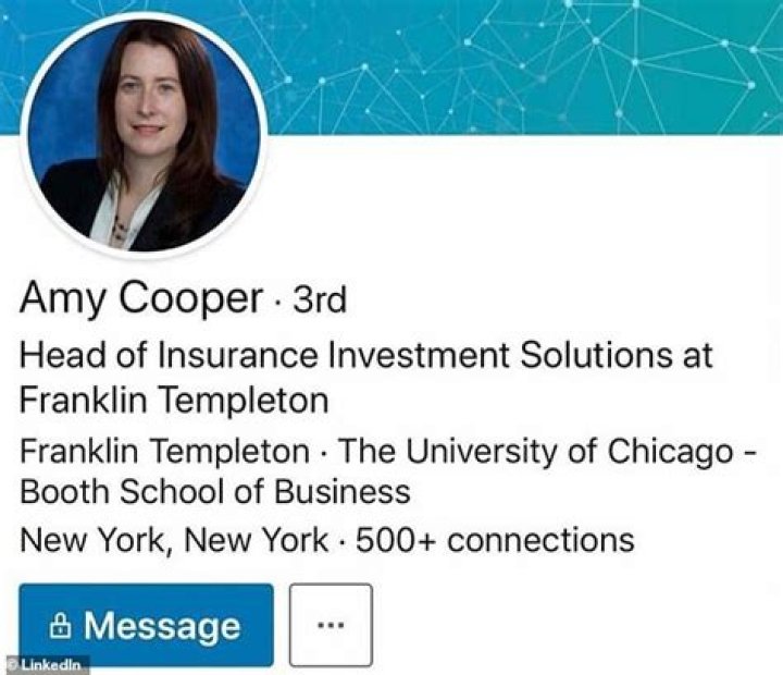 ‘Central Park Karen’ Amy Cooper is suing her former employer Franklin Templeton