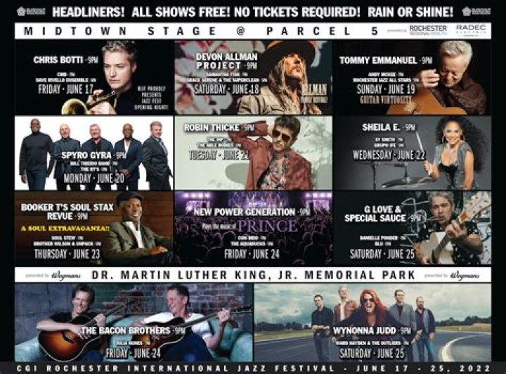 CGI Rochester International Jazz Festival Announces The Lineup For Their 2022 Return