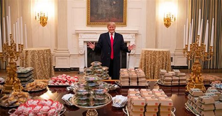 Donald Trump served cold fast food to the Clemson Tigers at the White House