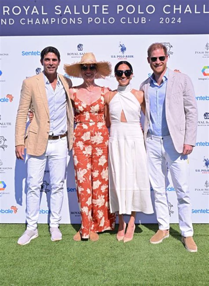 Duchess Meghan wears Carolina Herrera for the Sentebale Polo Challenge event
