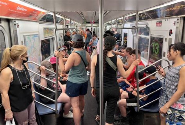 	Fergie rode the subway with her entourage to an event	
