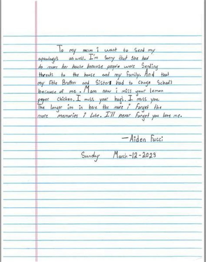 “His immaturity shows in writing”: Aiden Fucci’s apology letter for killing Tristyn Bailey sparks massive outrage online