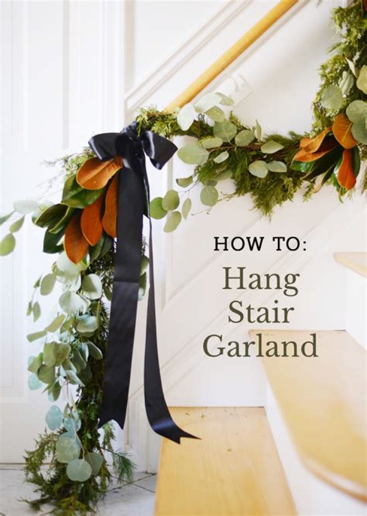 How do you attach garland to banister?