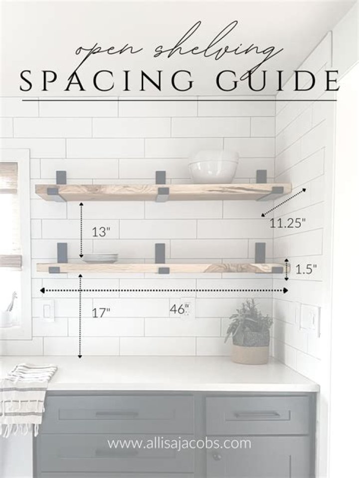 How far apart should floating shelves be?