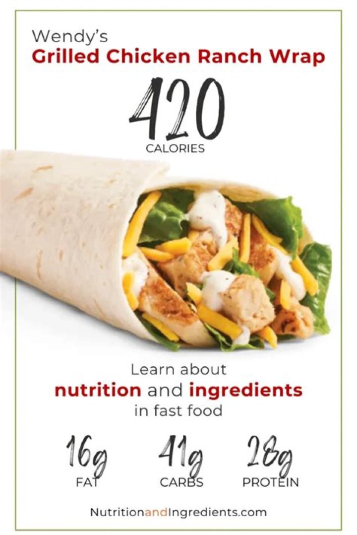 How many calories is a grilled chicken wrap from Wendy's?