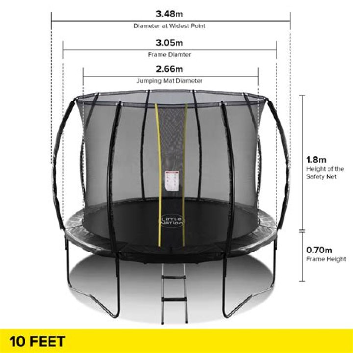 How much weight can a 10ft trampoline hold?