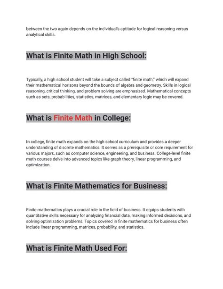 Is finite math harder than calculus?