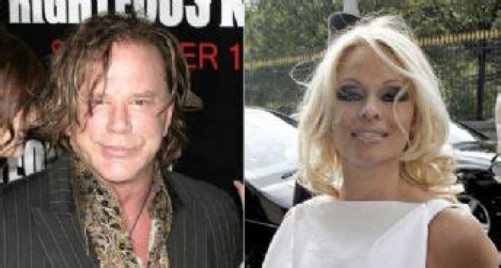 Plastic surgery victims Pamela Anderson and Mickey Rourke make out at club