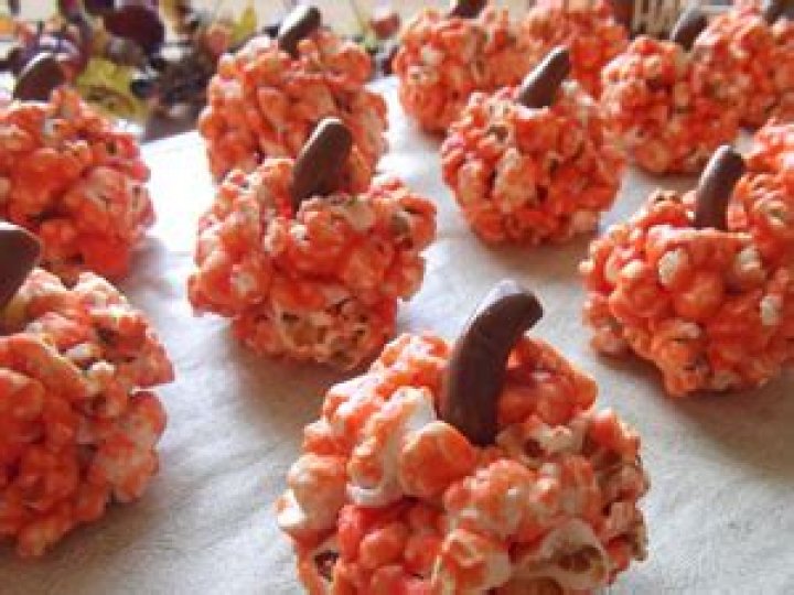 Popcorn Pumpkins Recipe | Celebrating Holidays