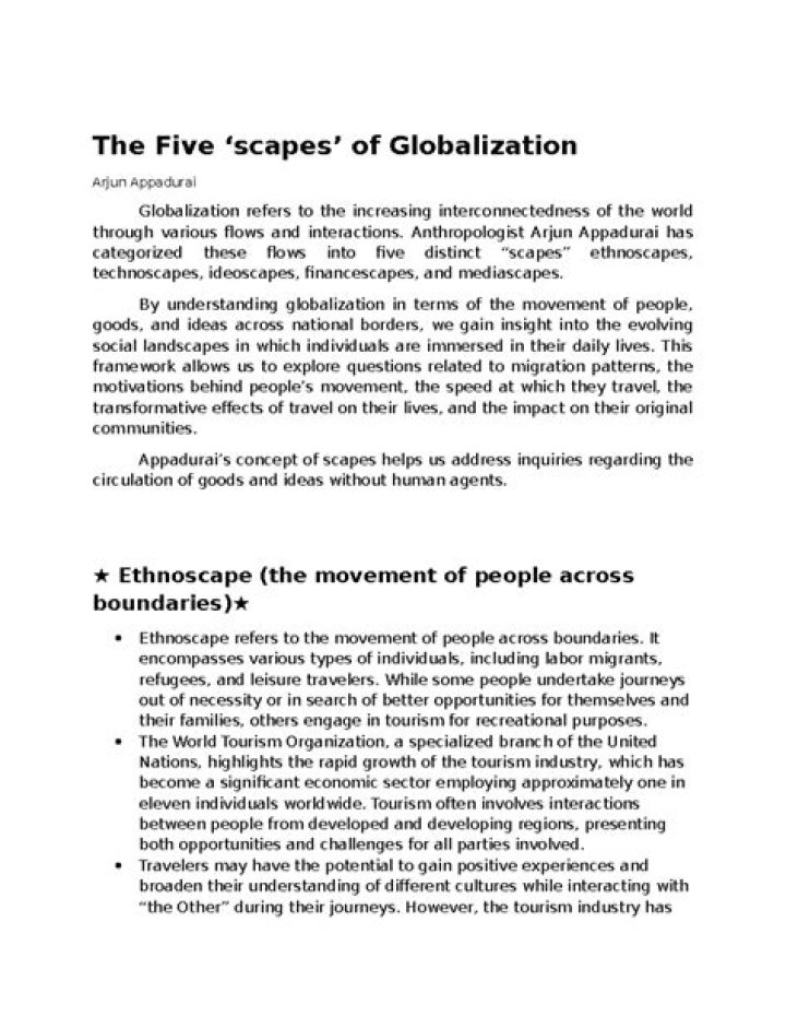 What are the 5 scapes of globalization?