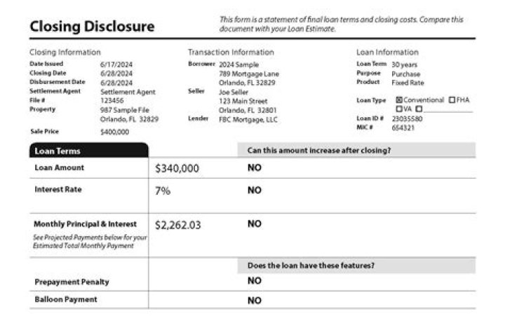 What is seller credit on closing disclosure?