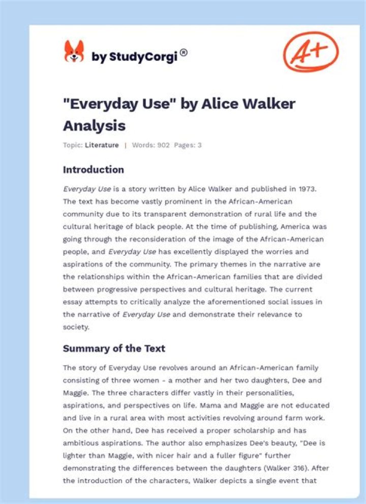 What is the climax of Everyday Use by Alice Walker?