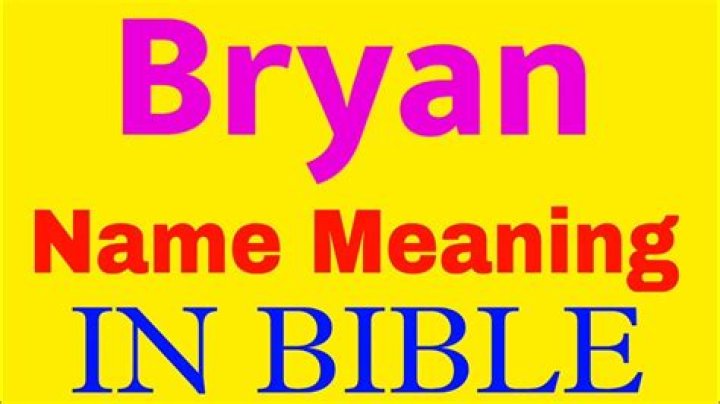 What is the meaning of the name Bryan?