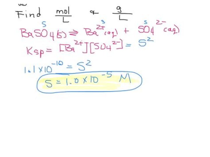 What is the numerical value of KSP of BaSO4?