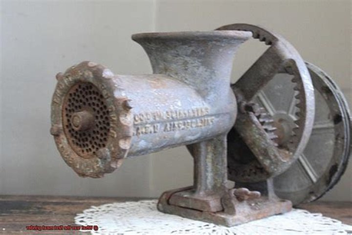 When was the first meat grinder invented?