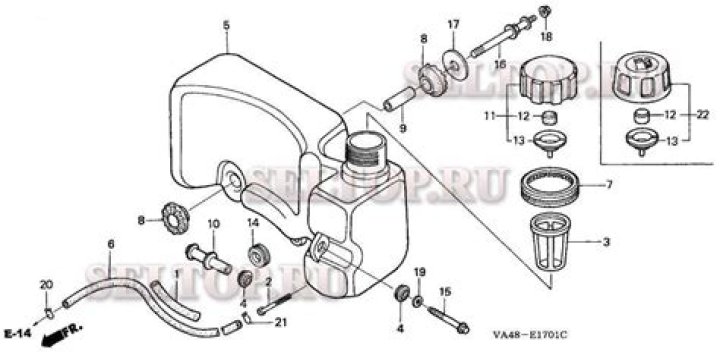 Where is the fuel filter on a Honda lawn mower?