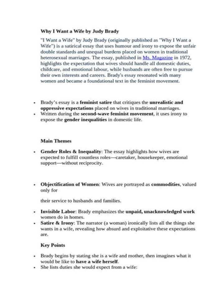 Why I Want a Wife concept being defined?